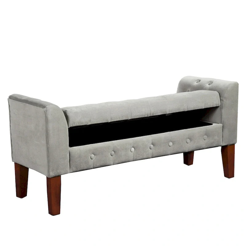 Copper Grove ArumDove Grey Velvet Settee-style Storage Bench