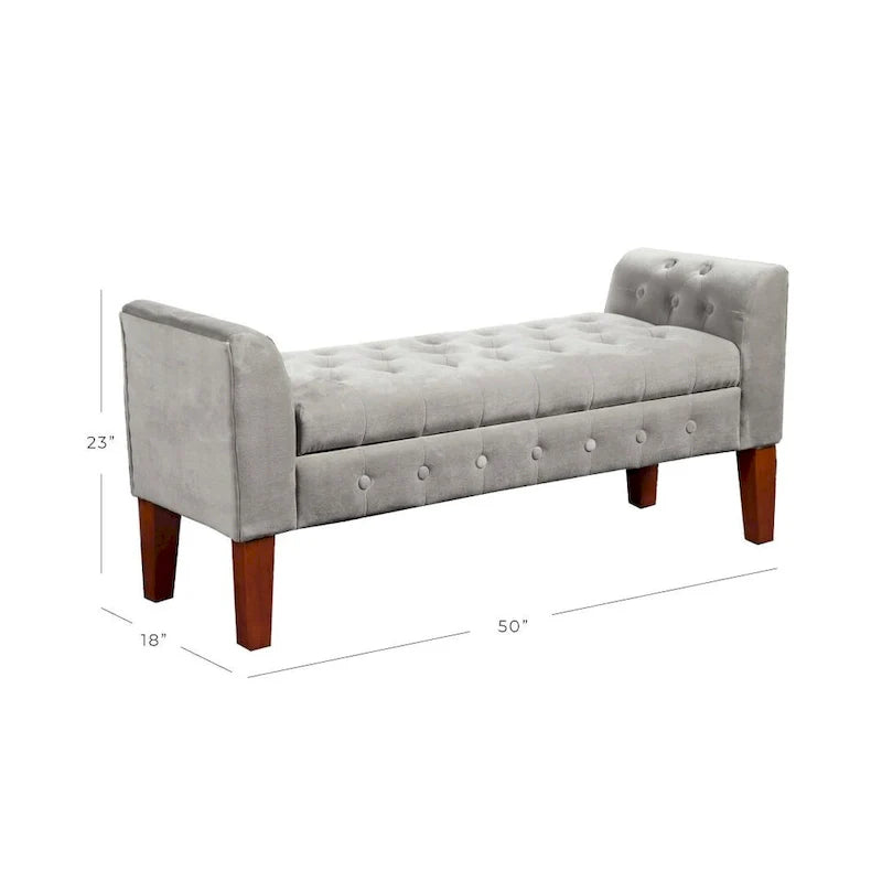 Copper Grove ArumDove Grey Velvet Settee-style Storage Bench