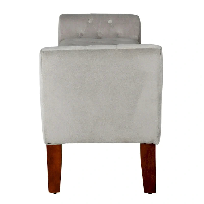 Copper Grove ArumDove Grey Velvet Settee-style Storage Bench