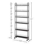 6-Layer Ultra-Thin Rolling Cart Storage Rack