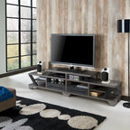 DH BASIC Modern Gray 82 Wide Open Shelf Tiered TV Stand by Denhour