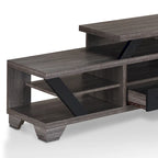 DH BASIC Modern Gray 82 Wide Open Shelf Tiered TV Stand by Denhour