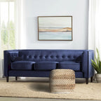 Sevita Natural Jute Checkered Pouf