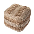 Sevita Natural Jute Checkered Pouf