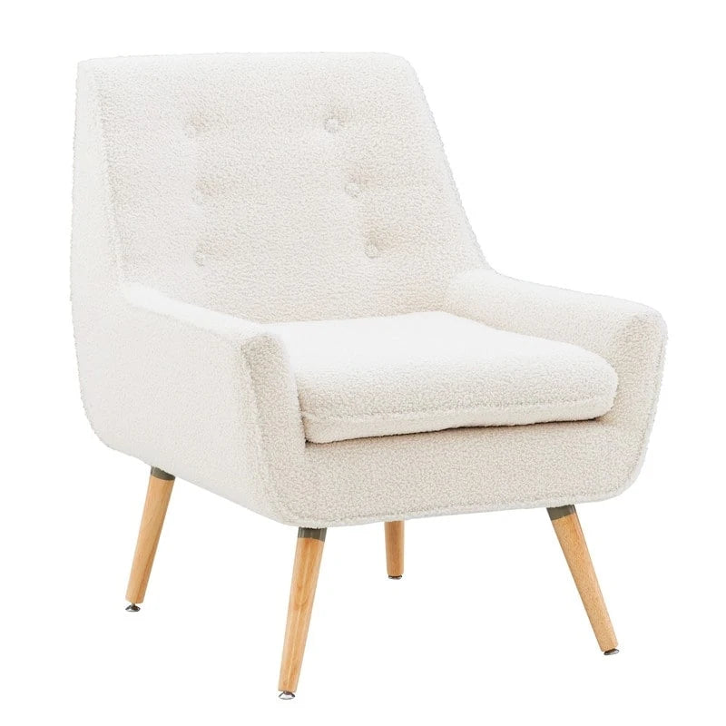 Arlo White Faux Sherpa Accent Chair