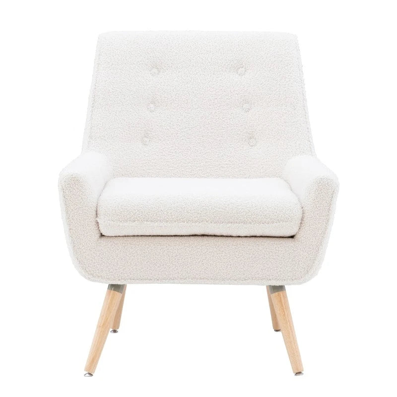 Arlo White Faux Sherpa Accent Chair