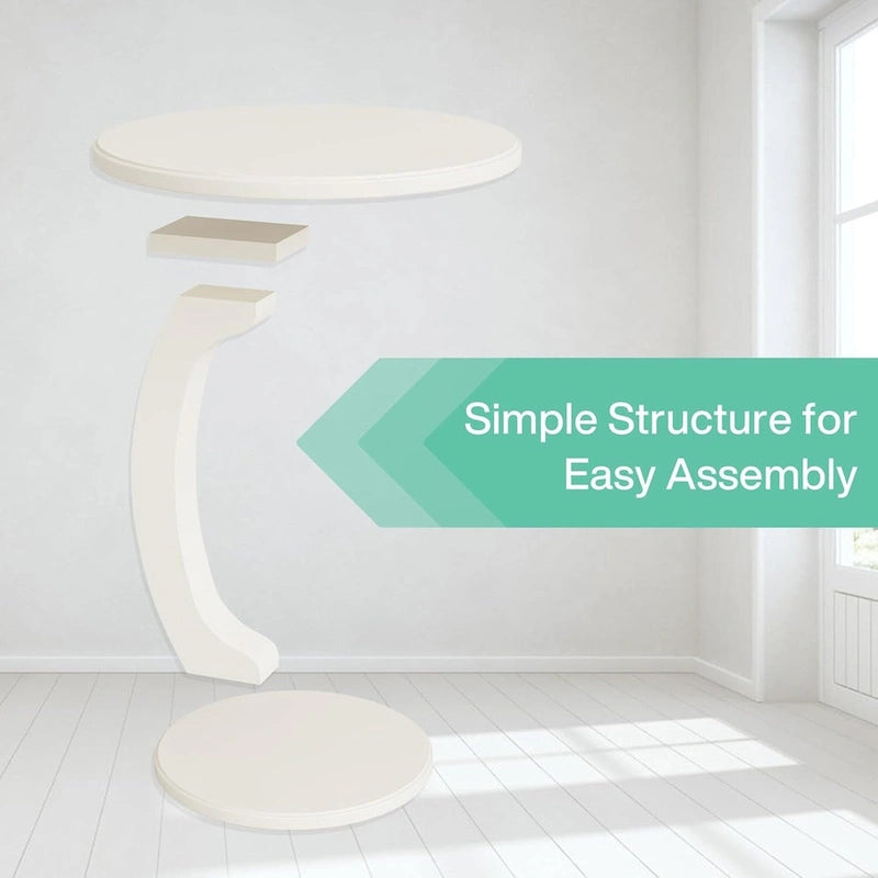 Wooden C-Shaped End Table