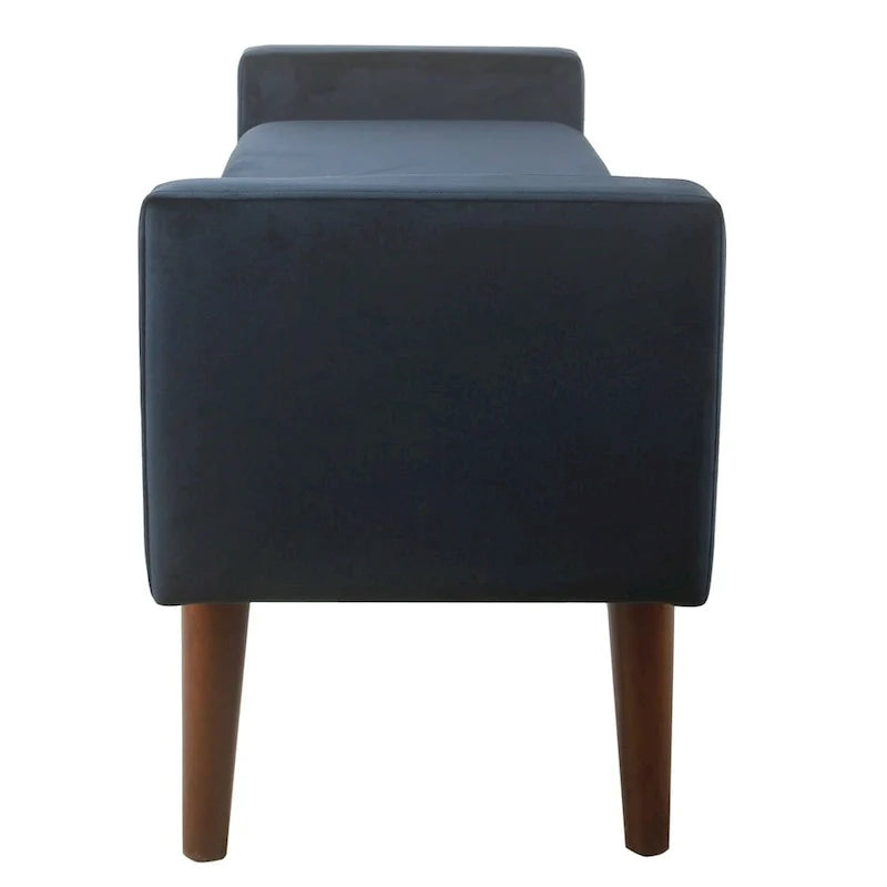 Carson Carrington Hamn Velvet Storage Bench - Dark Navy
