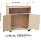 2-Door Accent Cabinet Microwave Kitchen Cart (Beech)