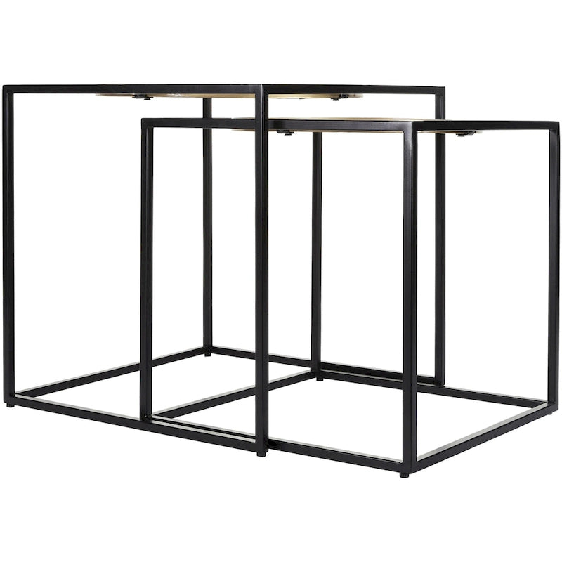 Karley Nesting Mirrored End Tables - 21H x 21W x 21D, 19H x 19W x 19D