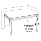 Caramel Chinoiserie Bench with Wood Stain Finish