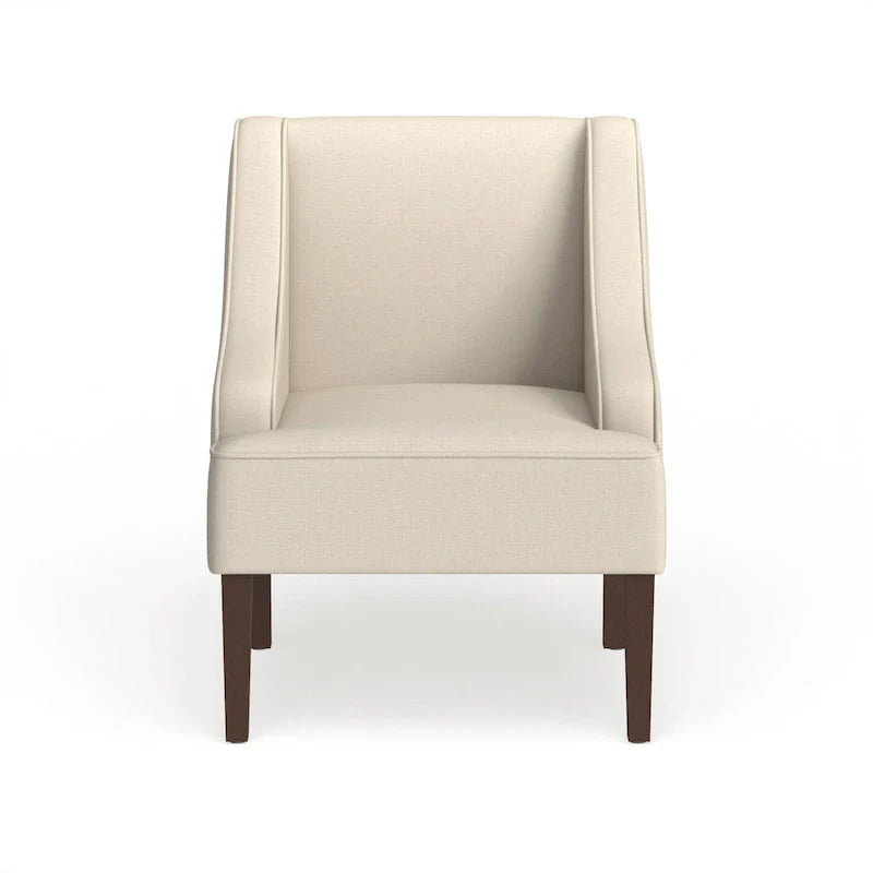 Porch & Den Lyric Cream Swoop Arm Accent Chair