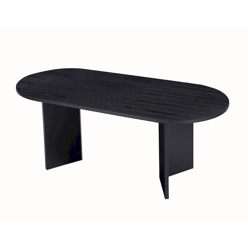 Black Oval Wood Kitchen Dining Table