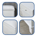 Wooden Shoe Storage Bench Shoe Ottoman Cabinet with Drawer,White