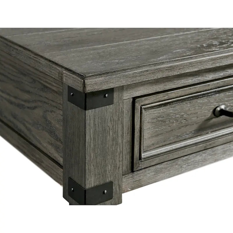 Foundry Brushed Pewter Chairside Table