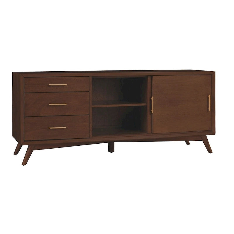 Alpine Furniture Home Decorative Flynn Large TV Console - Walnut - 64Wx19Dx27H