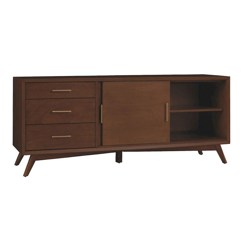 Alpine Furniture Home Decorative Flynn Large TV Console - Walnut - 64Wx19Dx27H
