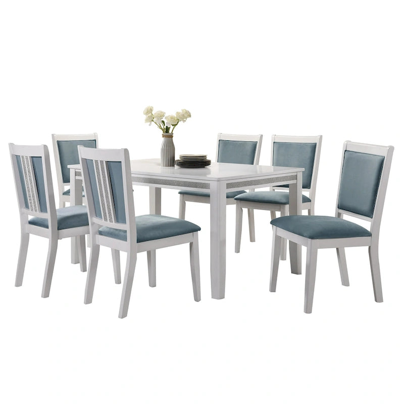 CraftPorch Luxurious Crystal Diamond Strip 7-piece Dining Set