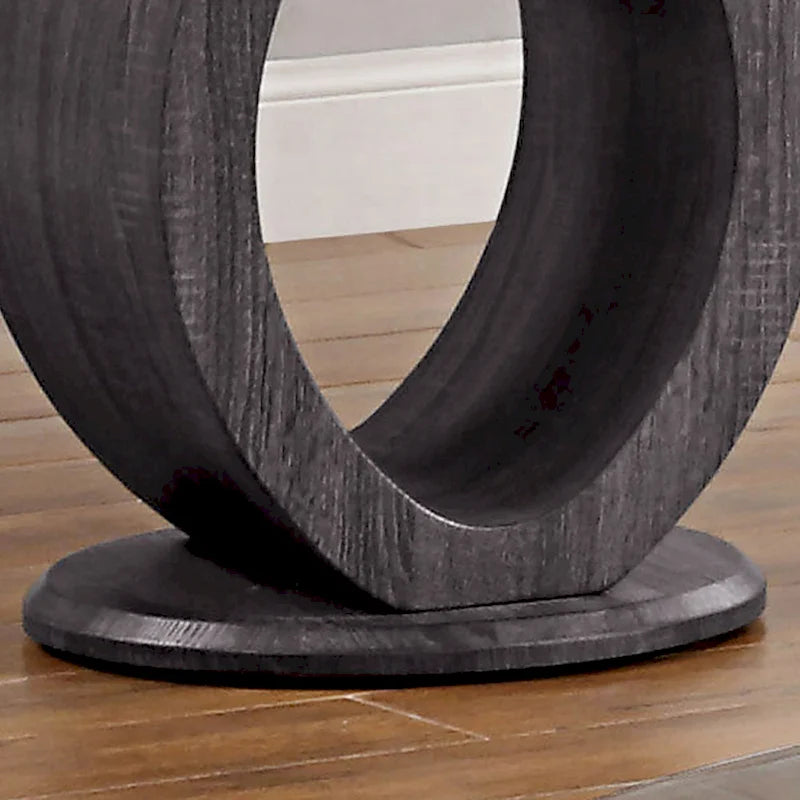 Totte Contemporary Grey 24-inch Glass Top Side Table by Strick & Bolton