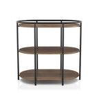Moore Industrial Brown 26-inch Steel 3-Tiered Side Table with USB Ports and Outlets by Furniture of America