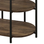 Moore Industrial Brown 26-inch Steel 3-Tiered Side Table with USB Ports and Outlets by Furniture of America