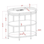 Moore Industrial Brown 26-inch Steel 3-Tiered Side Table with USB Ports and Outlets by Furniture of America