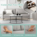 Modern 76 Loveseat Sofa Couch with Metal Legs Gray