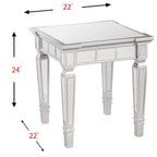 SEI Furniture Olivia Glam Mirrored Square Side Table