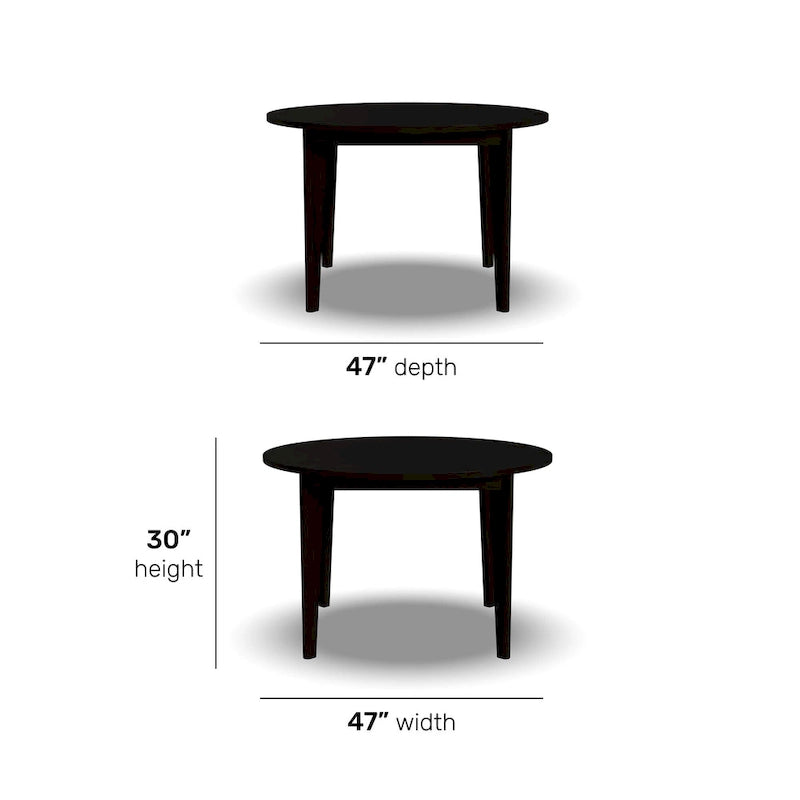 Brentwood Black Wood Round Dining Table