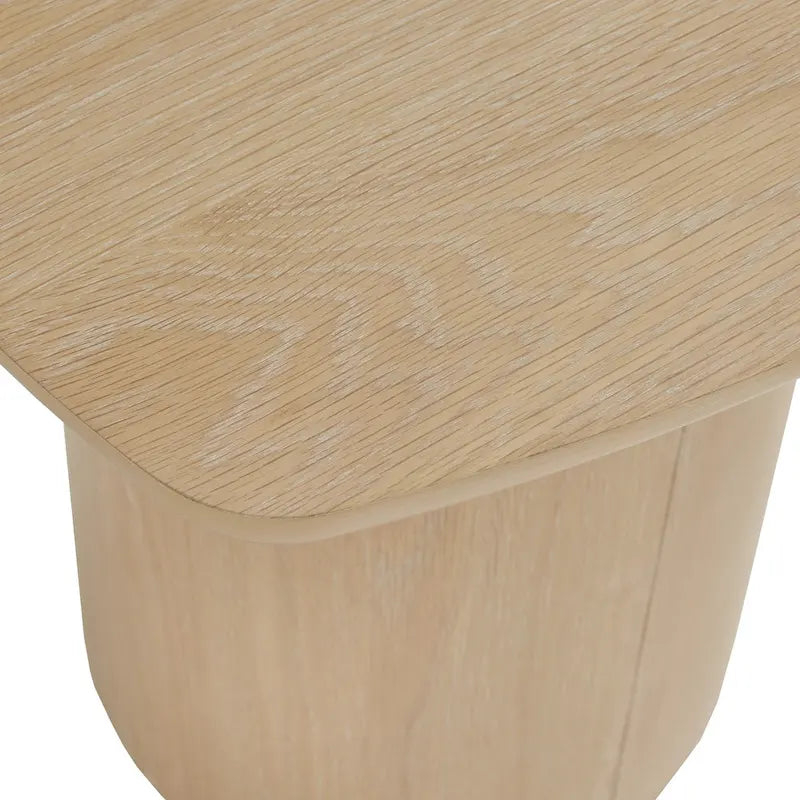 Edo Contemporary Oak-Finished End Table with Sturdy Column Base by iNSPIRE Q Modern