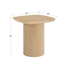 Edo Contemporary Oak-Finished End Table with Sturdy Column Base by iNSPIRE Q Modern
