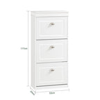 SoBuy FSR94-W, 3 Drawers Shoe Cabinet Shoe Rack Shoe Storage Organizer