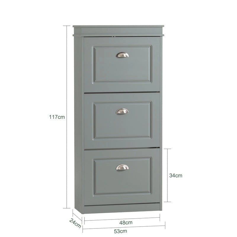 SoBuy FSR94-W, 3 Drawers Shoe Cabinet Shoe Rack Shoe Storage Organizer