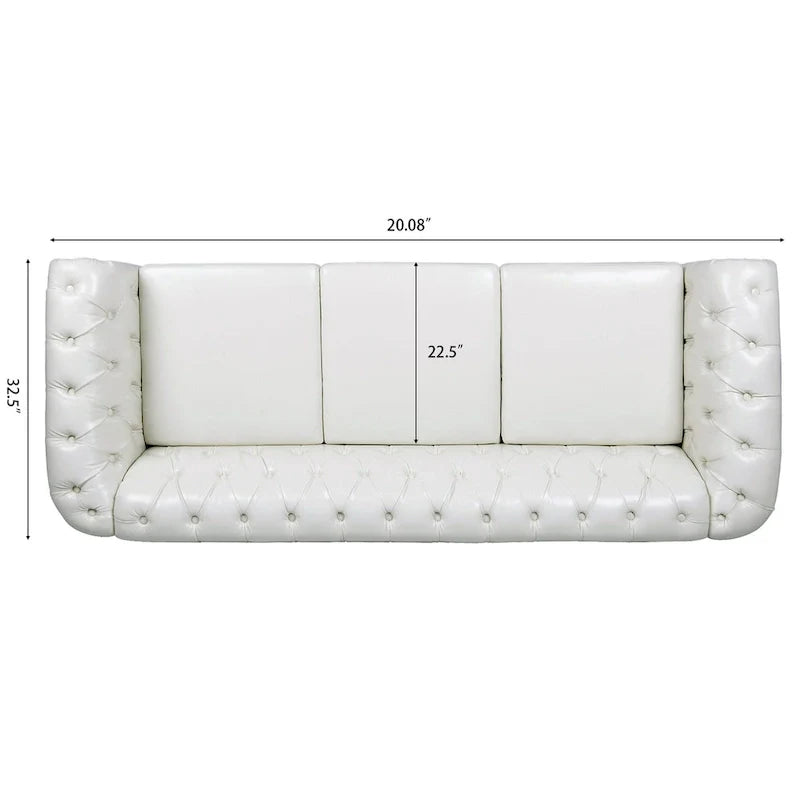 84 Chesterfield Rolled Arm 3 Seater Sofa