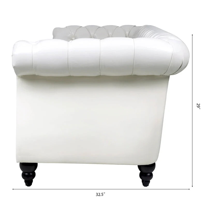 84 Chesterfield Rolled Arm 3 Seater Sofa