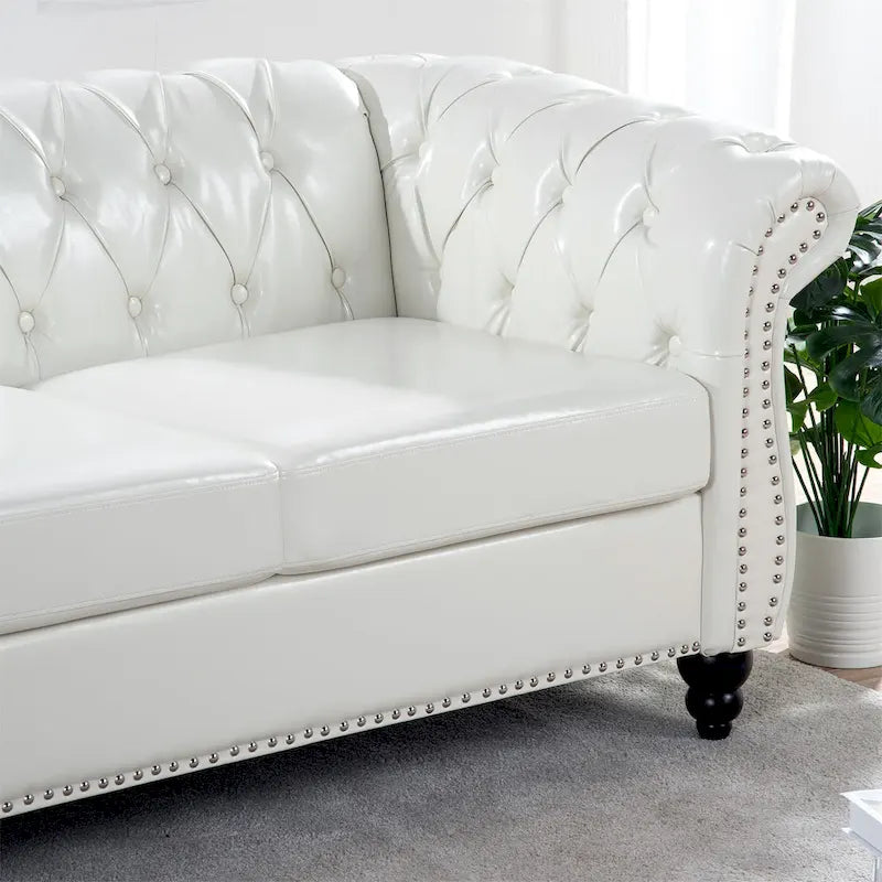 84 Chesterfield Rolled Arm 3 Seater Sofa