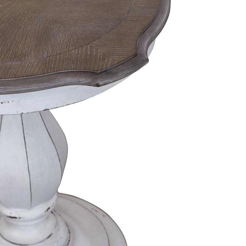 Magnolia Manor Antique White Round Accent Table