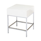 Simple Living White Metal High-gloss End Table