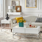 Simple Living White Metal High-gloss End Table