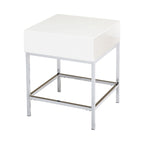 Simple Living White Metal High-gloss End Table