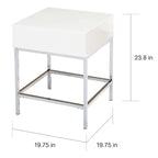 Simple Living White Metal High-gloss End Table
