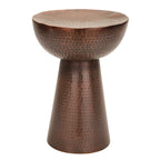 Metal Handmade Accent Table with Hammered Design - Bronze or Copper - Roche River Decor