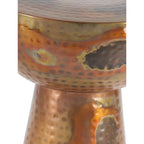 Metal Handmade Accent Table with Hammered Design - Bronze or Copper - Roche River Decor