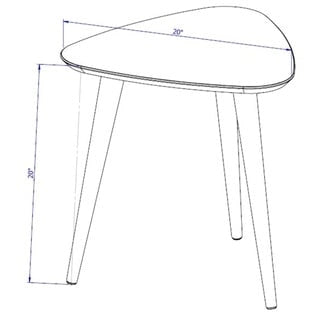 Utopia 19.88 High Triangle End Table With Splayed Wooden Legs