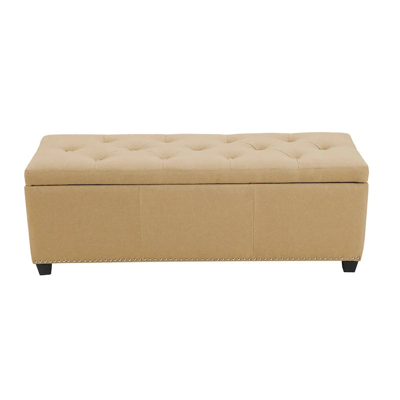 Porthos Home Hekla Fabric Upholstered Flip Top Storage Ottoman Bench