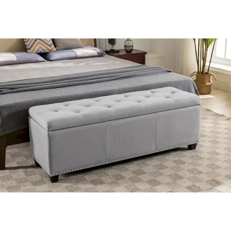 Porthos Home Hekla Fabric Upholstered Flip Top Storage Ottoman Bench