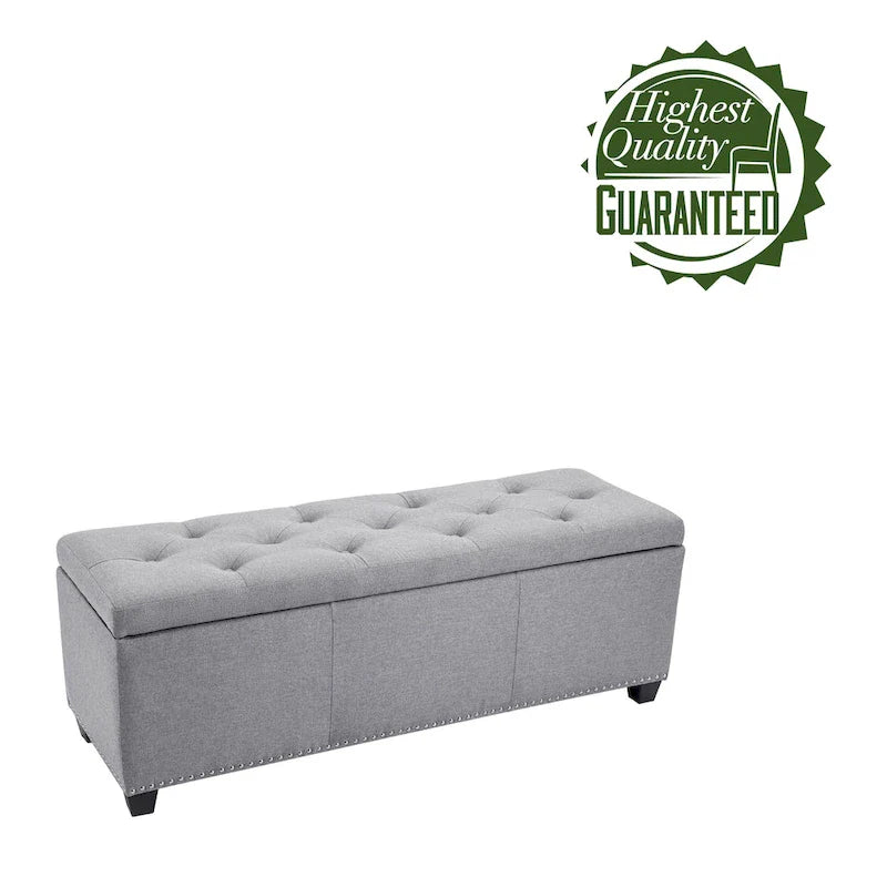 Porthos Home Hekla Fabric Upholstered Flip Top Storage Ottoman Bench