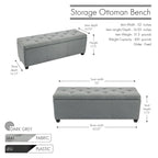 Porthos Home Hekla Fabric Upholstered Flip Top Storage Ottoman Bench
