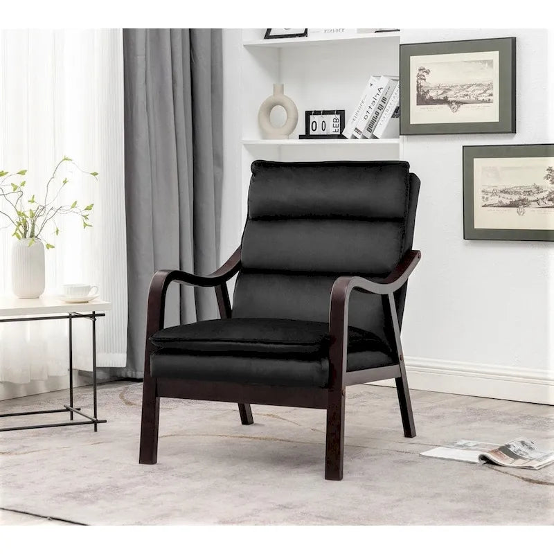 Clovis 24.8 Wide Mid-Century Modern Velvet Armchair