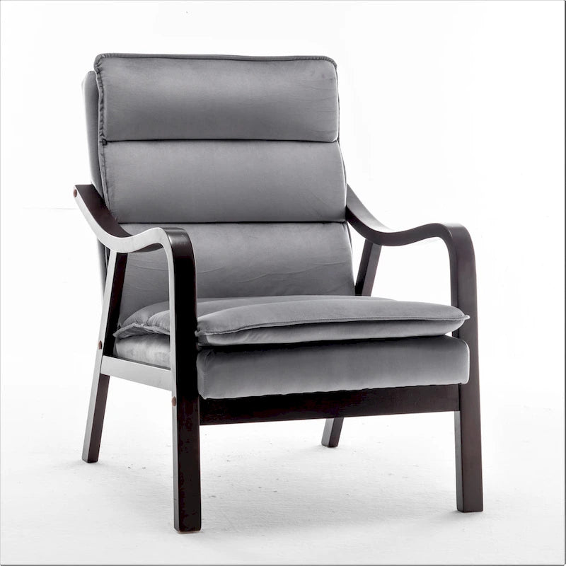 Clovis 24.8 Wide Mid-Century Modern Velvet Armchair